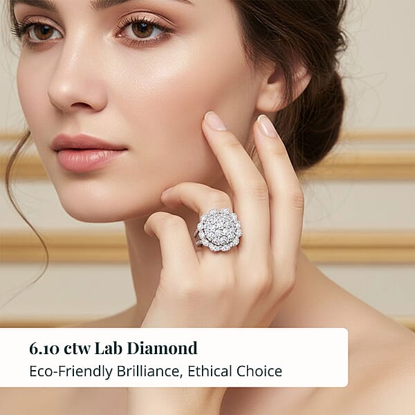 Shop Lc Luxuriant Lab Grown Diamond G SI 6.10 Ctw Celestial Star Ring Sterling Silver