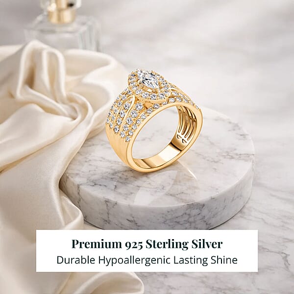 Shop Lc Luxuriant Lab Grown Diamond (G SI) Ring In 14K YG Over Sterling Silver 2.92 Ctw