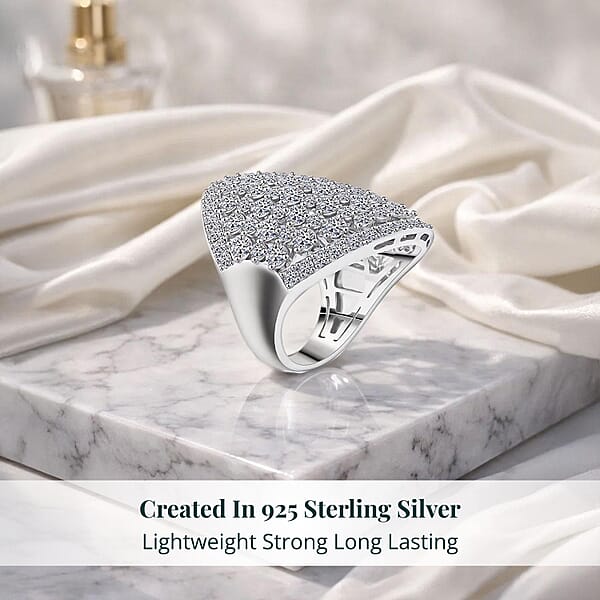 Shop Lc Luxuriant Lab Grown Diamond G SI1 5.55 Ctw Dome Ring In Sterling Silver