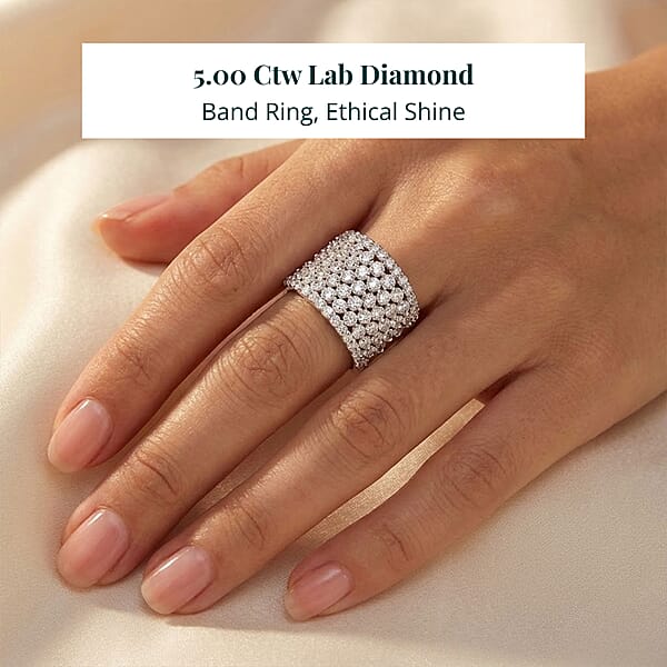 Shop Lc Luxuriant Lab Grown Diamond (G SI1) Band Ring In Sterling Silver 5.00 Ctw