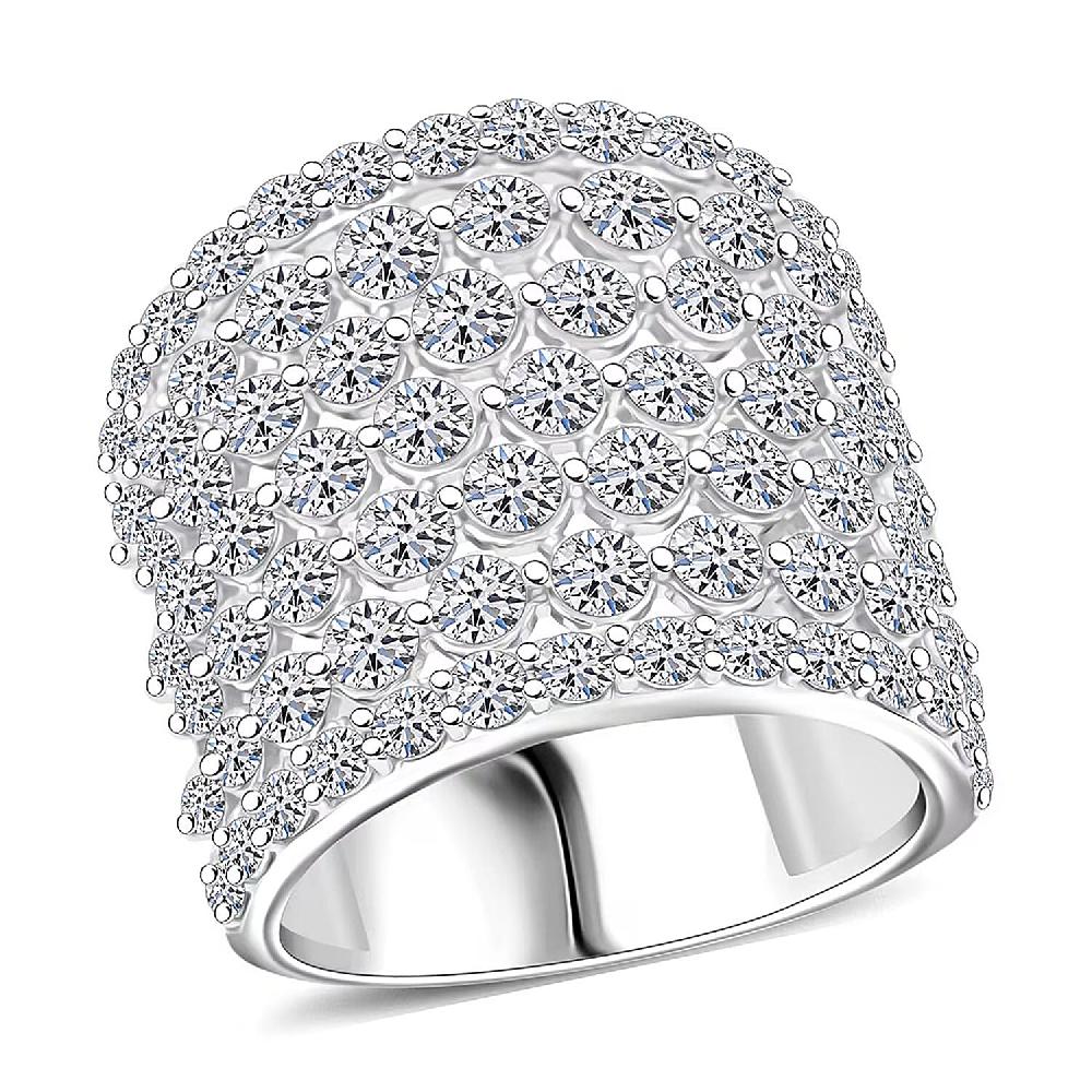 shop lc Luxuriant Lab Grown Diamond (G SI1) Band Ring in Sterling Silver 5.00 ctw