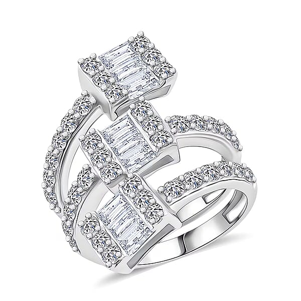 Shop Lc Luxuriant Lab Grown Diamond (G SI1) Ring In Sterling Silver 2.60 Ctw