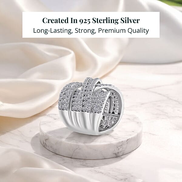 Shop Lc Luxuriant Lab Grown Diamond (G SI1) Ring In Sterling Silver 8.15 Ctw