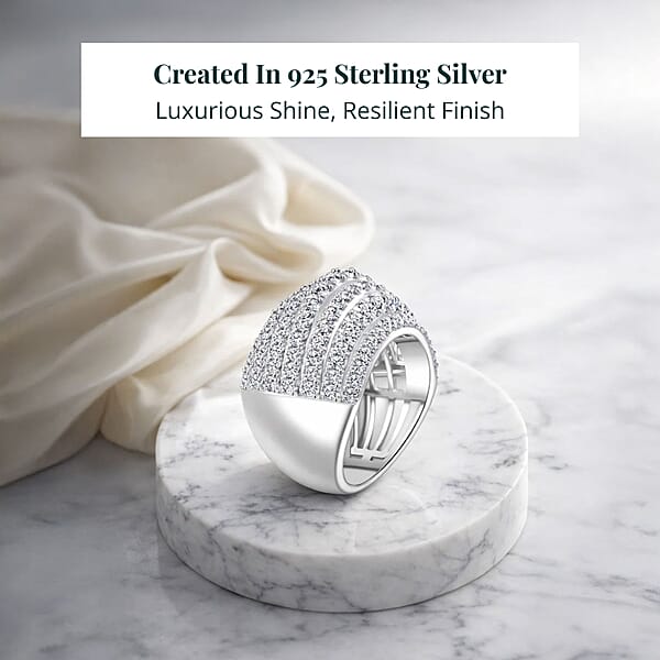 Shop Lc Luxuriant Lab Grown Diamond (G SI1) Ring In Sterling Silver 4.50 Ctw