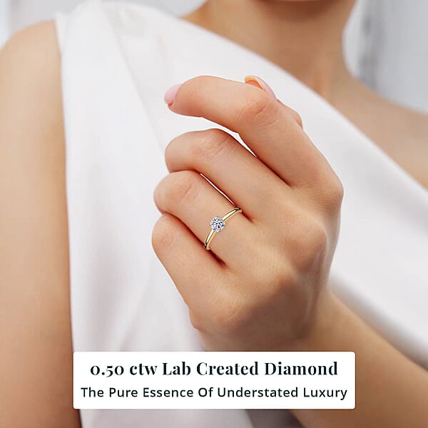 Shop Lc Luxuriant Lab Grown Diamond G VS 0.50 Ctw Ring In 14K Yellow Gold