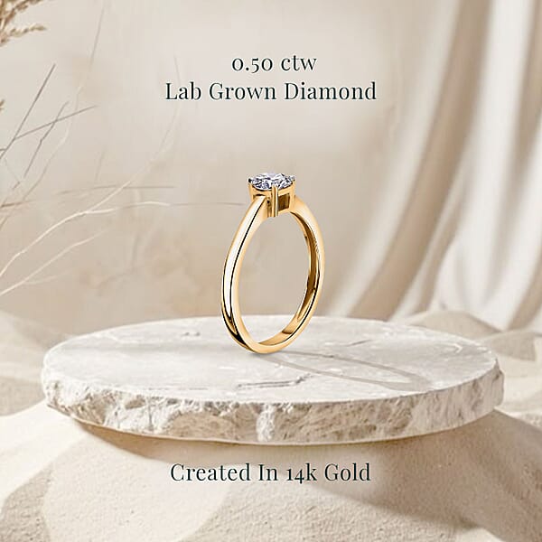 Shop Lc Luxuriant Lab Grown Diamond G VS 0.50 Ctw Ring In 14K Yellow Gold