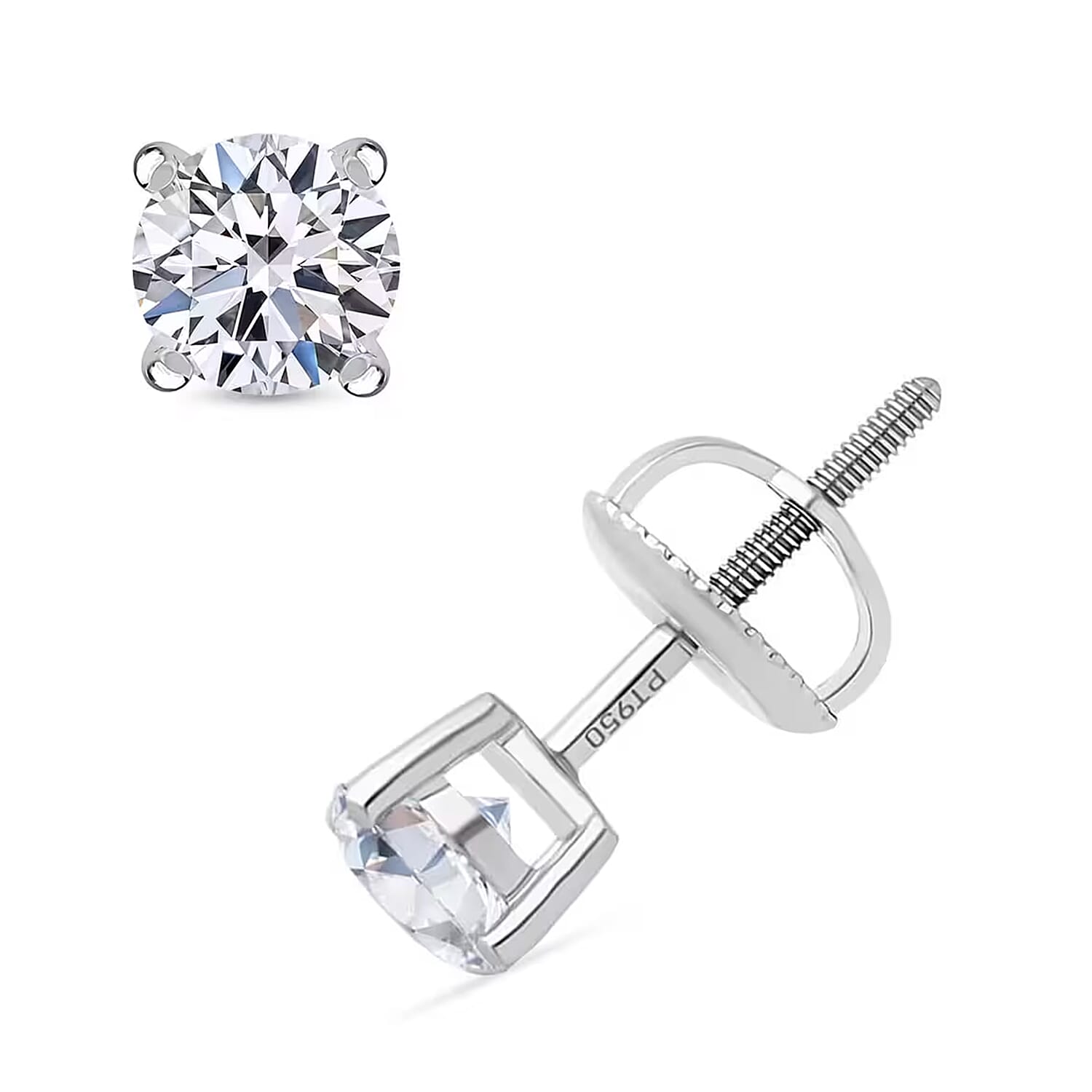 shop lc Luxuriant Lab Grown Diamond G VS 1.00 ctw Stud Noble Light Earrings in 950 Platinum