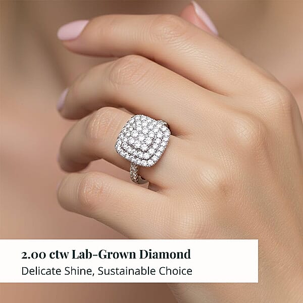 Shop Lc Luxuriant Lab Grown Diamond G VS 2.00 Ctw Ring In Sterling Silver