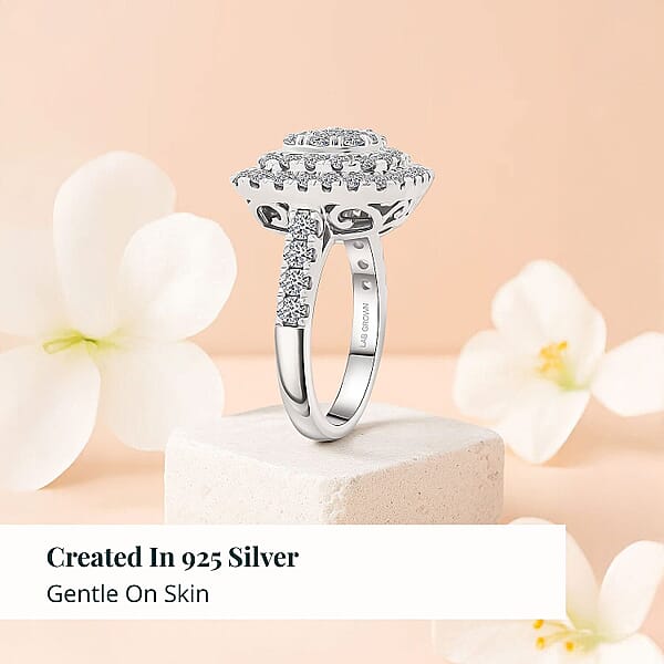 Shop Lc Luxuriant Lab Grown Diamond G VS 2.00 Ctw Ring In Sterling Silver