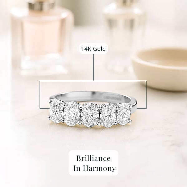 Shop Lc Luxuriant Lab Grown Diamond G VS 2.50 Ctw Ring In 14K White Gold 4.10 Grams