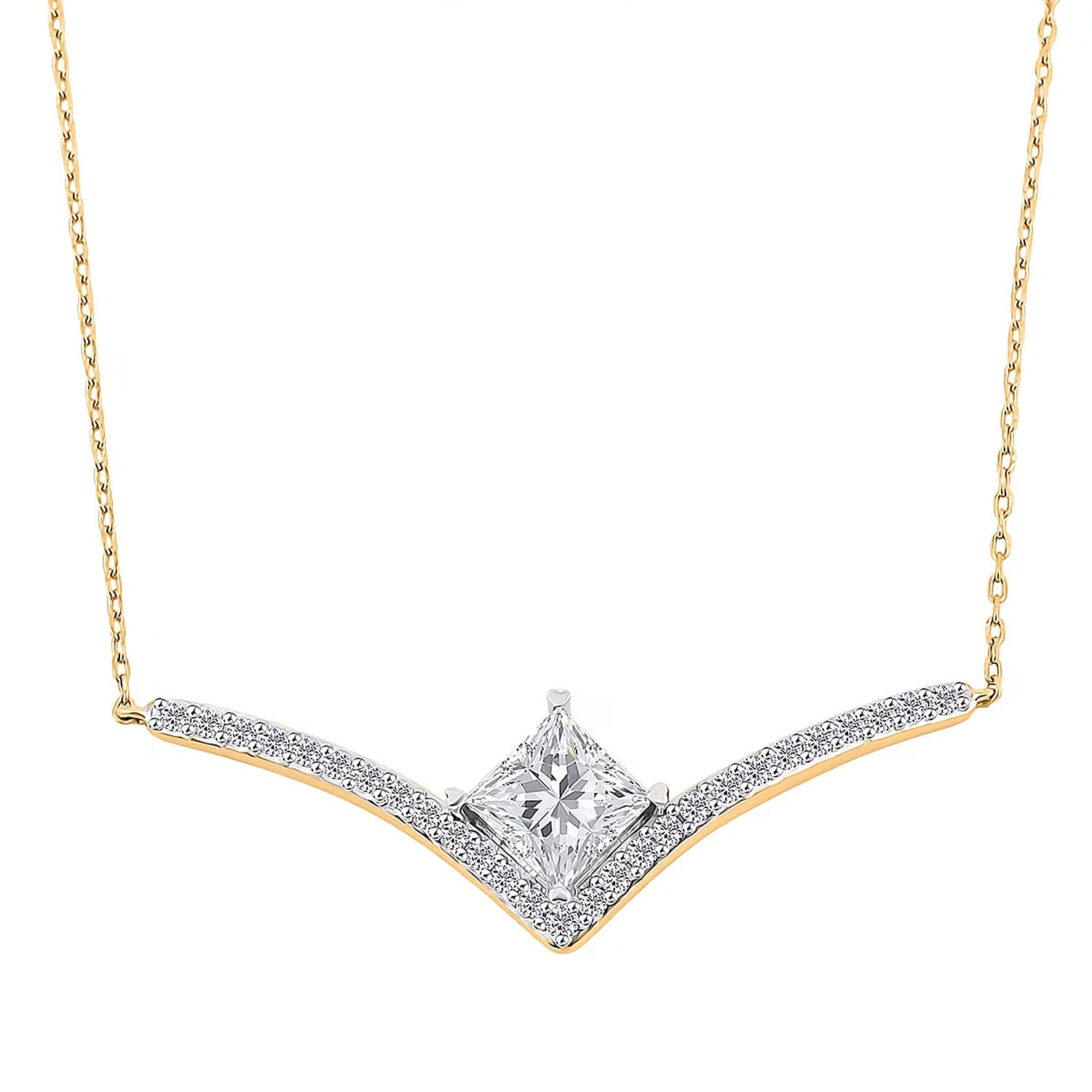 shop lc Luxuriant Lab Grown Diamond G VS 2.75 ctw Pendant Necklace 18 Inches in 14K Yellow Gold Over Sterling Silver