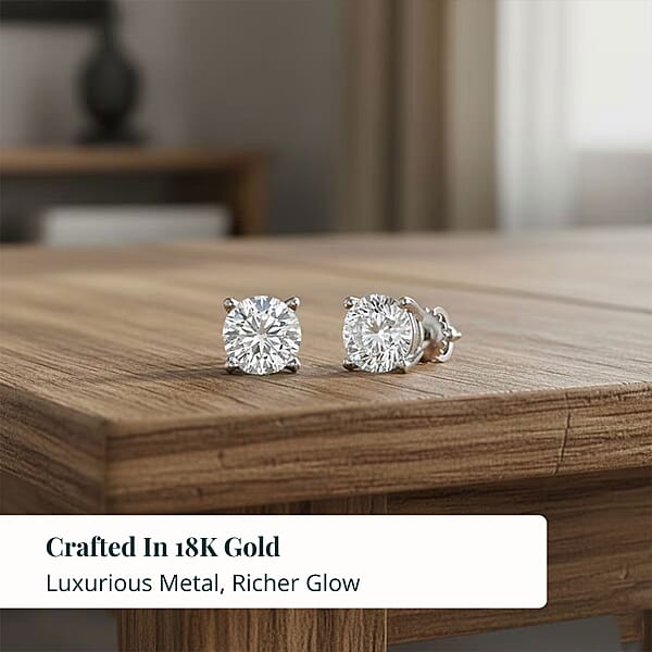 Shop Lc Luxuriant Lab Grown Diamond G VS 3.00 Ctw Earrings In 14K White Gold