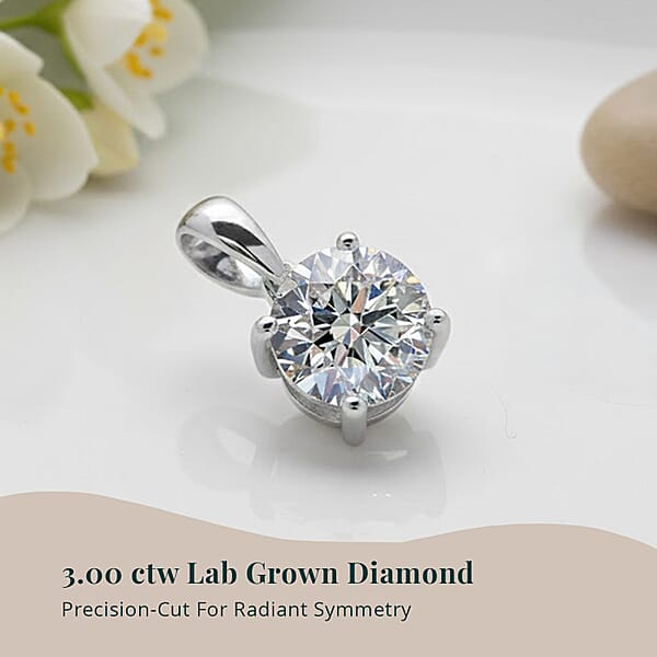 Shop Lc Luxuriant Lab Grown Diamond G VS 3.00 Ctw Pendant Without Chain In 950 Platinum