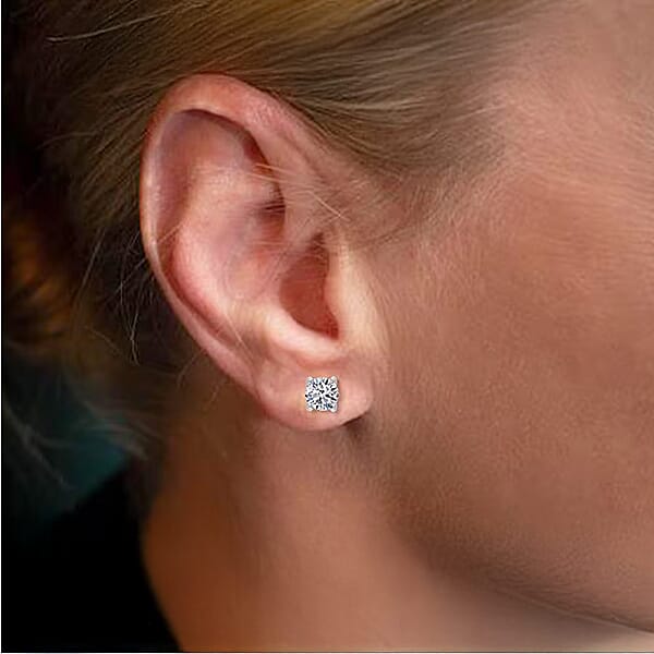 Shop Lc Luxuriant Lab Grown Diamond G VS 3.00 Ctw Stud Earrings In 14K White Gold