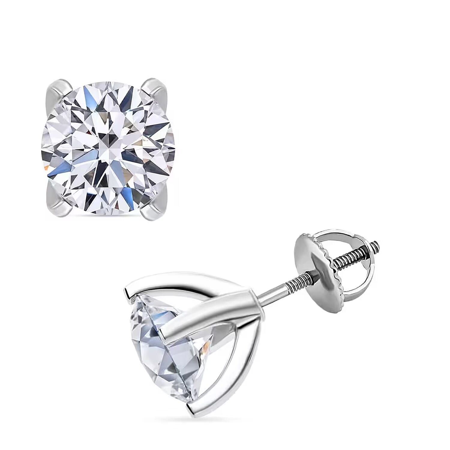 shop lc Luxuriant Lab Grown Diamond G VS 3.00 ctw Stud Earrings in 14K White Gold