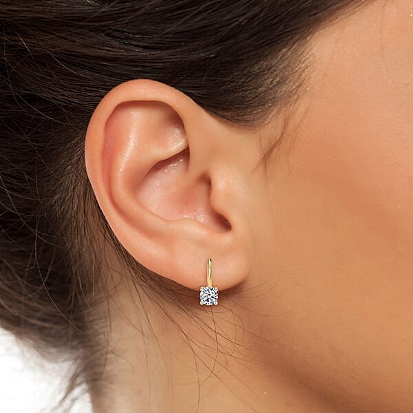 Shop Lc Luxuriant Lab Grown Diamond G VS 4.00 Ctw Earrings In 14K Yellow Gold