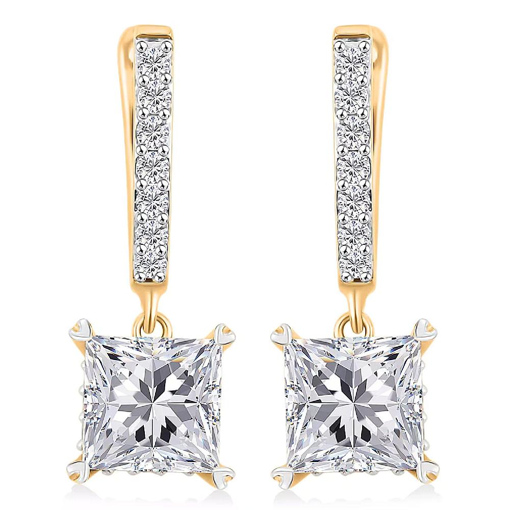 shop lc Luxuriant Lab Grown Diamond G VS 4.25 ctw Earrings in 14K Yellow Gold Over Sterling Silver