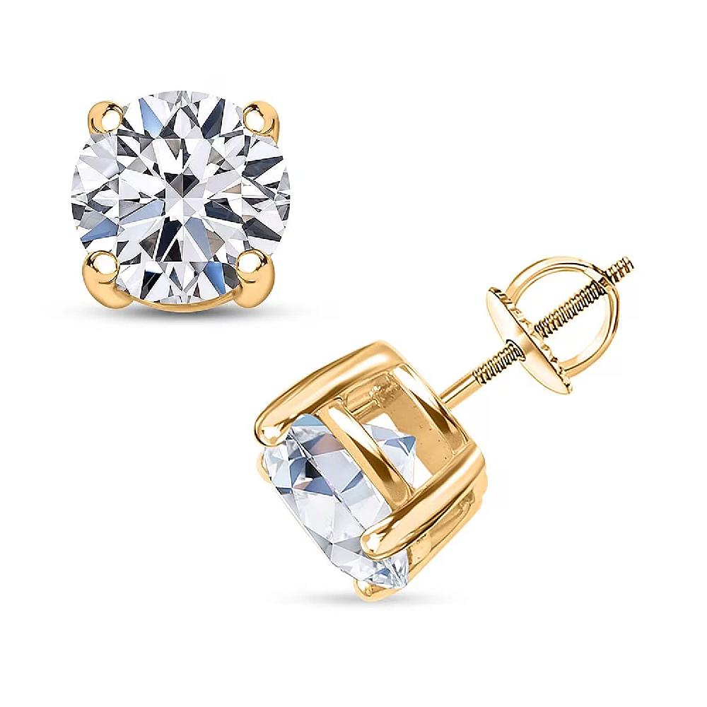 shop lc Luxuriant Lab Grown Diamond G VS2 10.00 ctw Classic Solitaire Earrings in 14K Yellow Gold