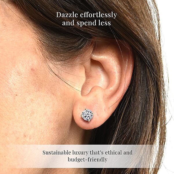 Shop Lc Luxuriant Lab Grown Diamond G-VS2 5.00 Ctw Earrings In 14K Yellow Gold