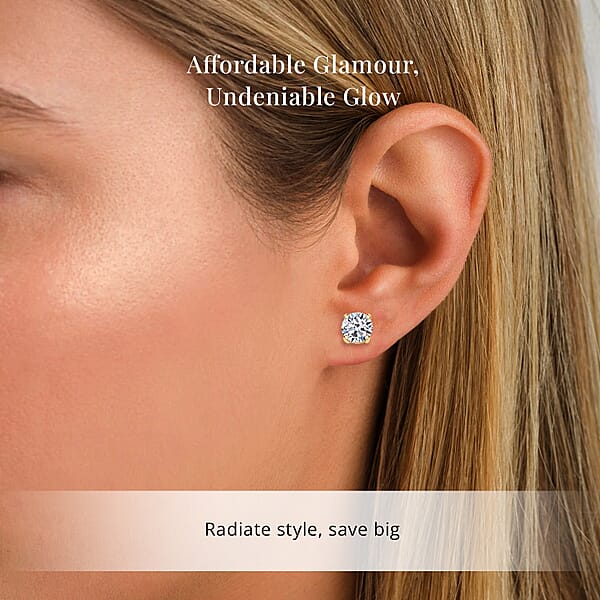 Shop Lc Luxuriant Lab Grown Diamond G VS2 7.00 Ctw Earrings In 14K Yellow Gold