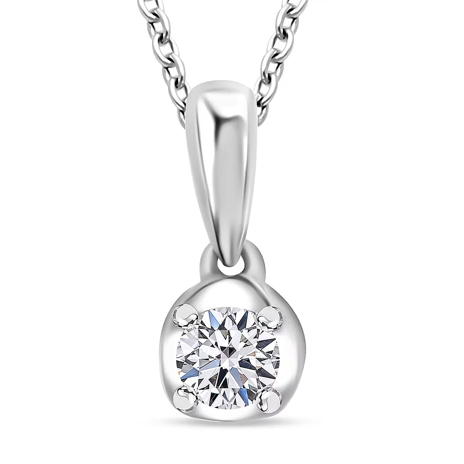 shop lc Luxuriant Lab Grown Diamond I2 0.20 ctw Pendant Necklace in Rhodium Over Sterling Silver 20 Inches