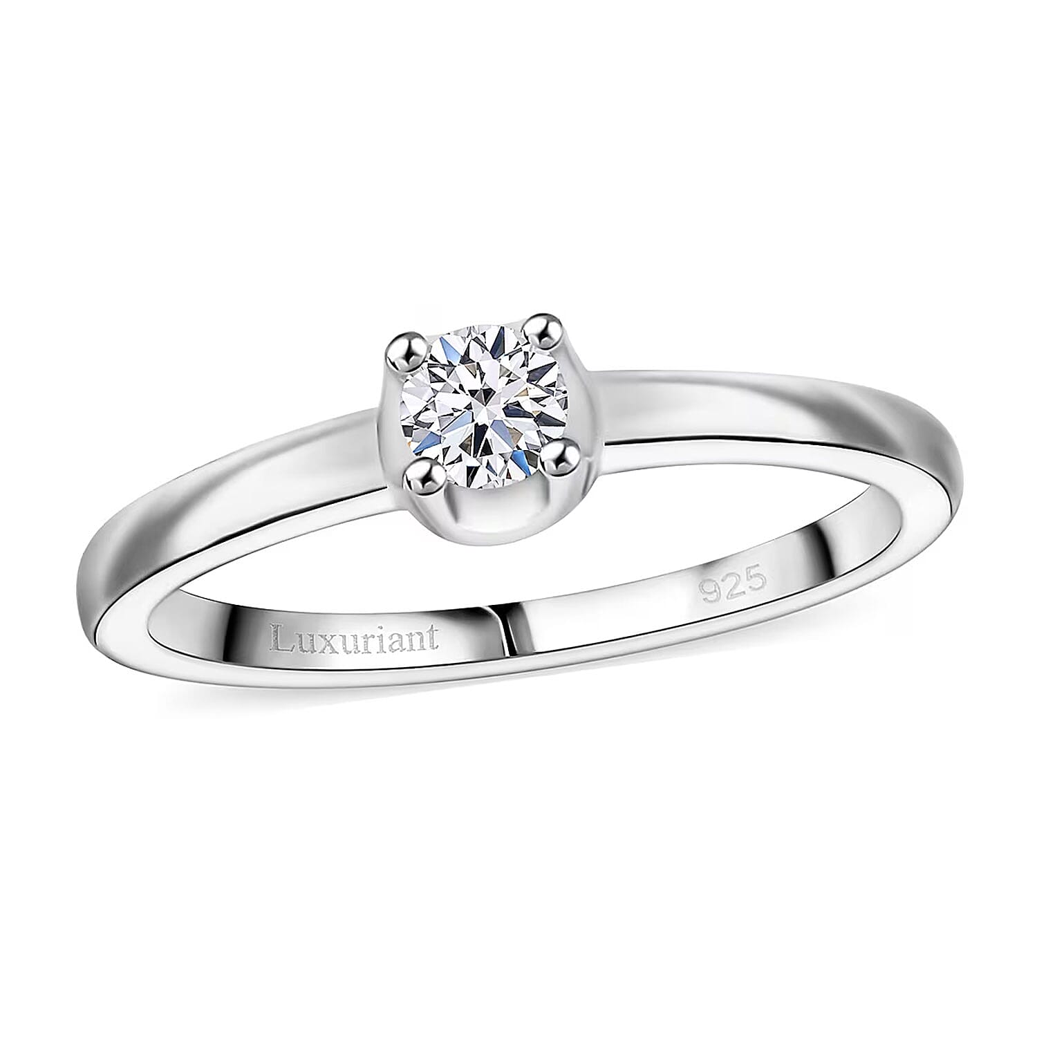 shop lc Luxuriant Lab Grown Diamond I2 0.20 ctw Ring in Rhodium Over Sterling Silver