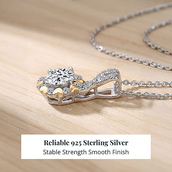 Shop Lc Luxuriant Lab Grown Diamond Infinity Pendant Necklace In Rhodium Over Sterling Silver 1.00 Ctw (20 Inches)