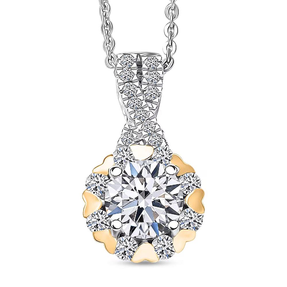 shop lc Luxuriant Lab Grown Diamond Infinity Pendant Necklace in Rhodium Over Sterling Silver 1.00 ctw (20 Inches)