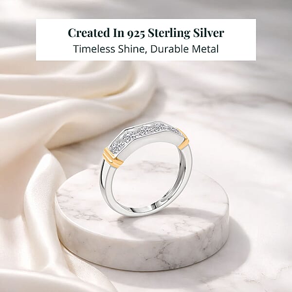 Shop Lc Luxuriant Lab Grown Diamond Men's Ring In 14K YG Over And Sterling Silver 1.00 Ctw
