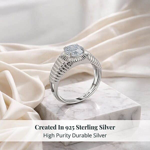 Shop Lc Luxuriant Lab Grown Diamond Men's Ring In Sterling Silver 2.00 Ctw