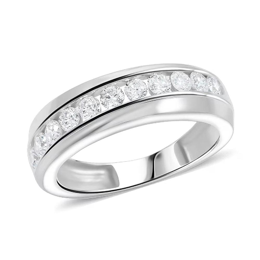 shop lc Luxuriant Lab Grown Diamond Men's Ring in Sterling Silver 1.00 ctw