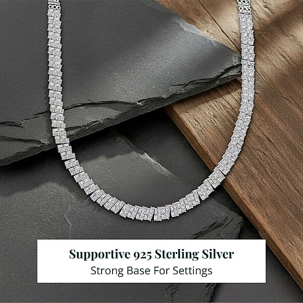 Shop Lc Luxuriant Lab Grown Diamond Necklace In Rhodium Over Sterling Silver 5.00 Ctw (18 Inches)