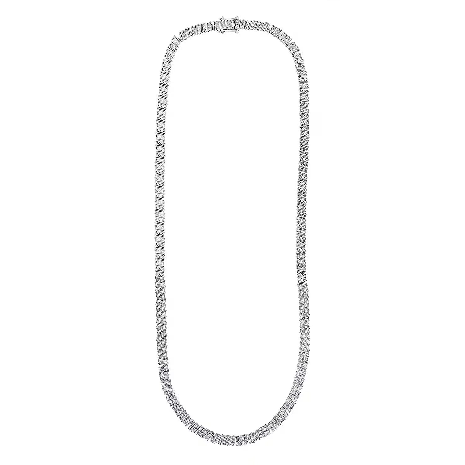 shop lc Luxuriant Lab Grown Diamond Necklace in Rhodium Over Sterling Silver 5.00 ctw (18 Inches)