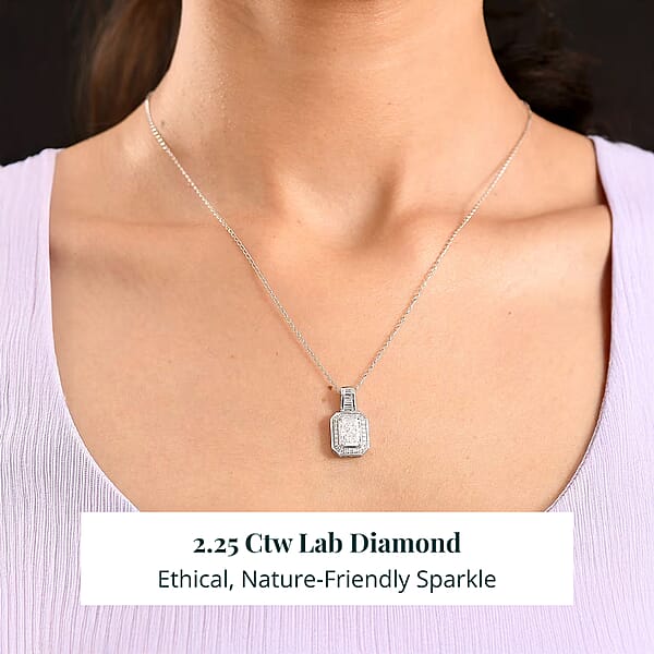 Shop Lc Luxuriant Lab Grown Diamond Pendant Necklace In 950 Platinum 2.25 Ctw (20 Inches) (E-F VS)