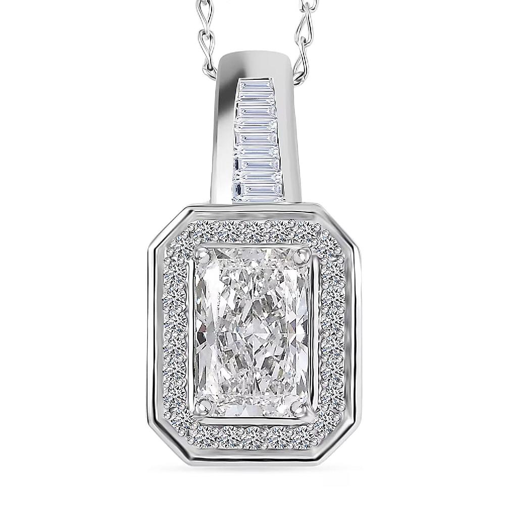 shop lc Luxuriant Lab Grown Diamond Pendant Necklace in 950 Platinum 2.25 ctw (20 Inches) (E-F VS)
