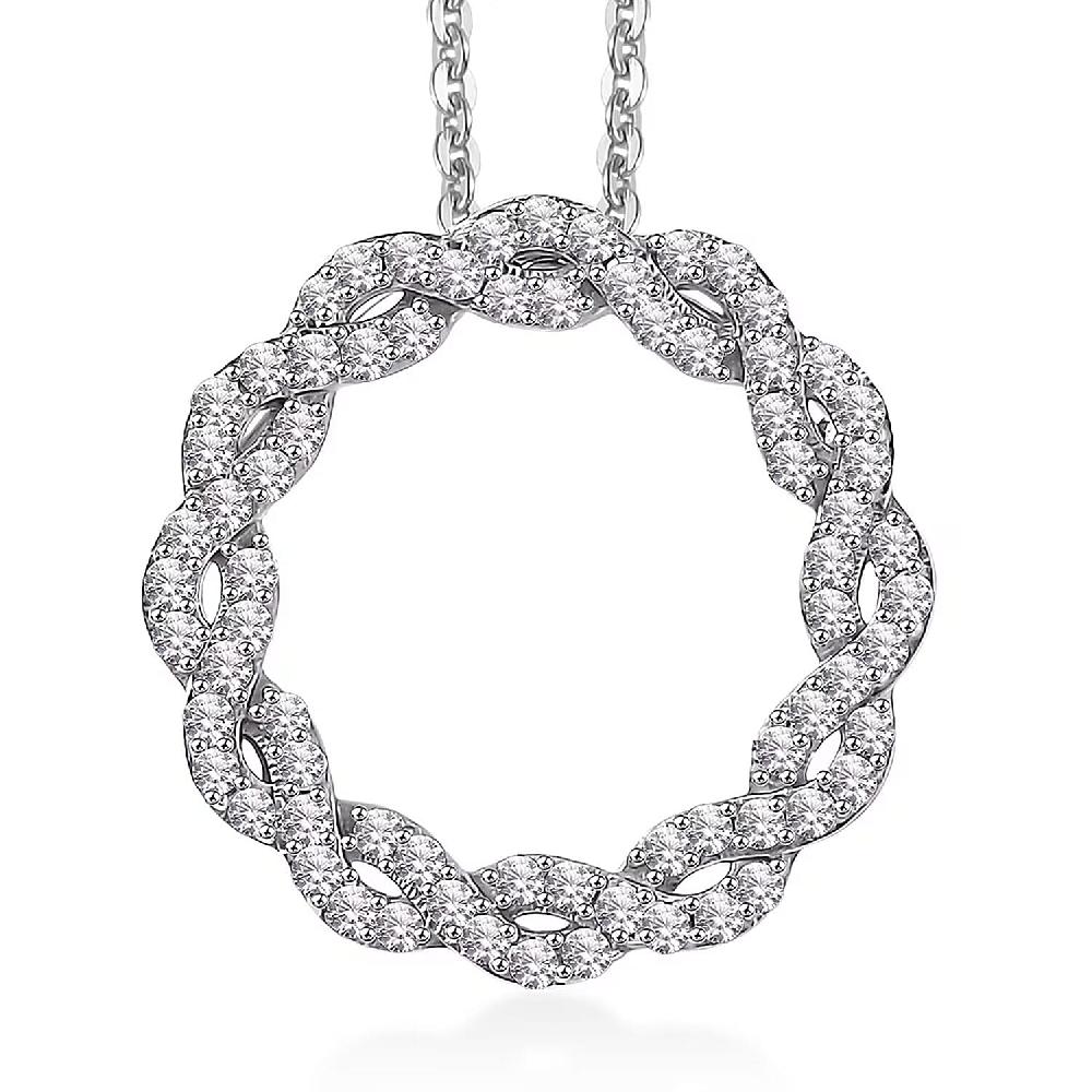 shop lc Luxuriant Lab Grown Diamond Pendant Necklace in Rhodium Over Sterling Silver 0.35 ctw (20 Inches)
