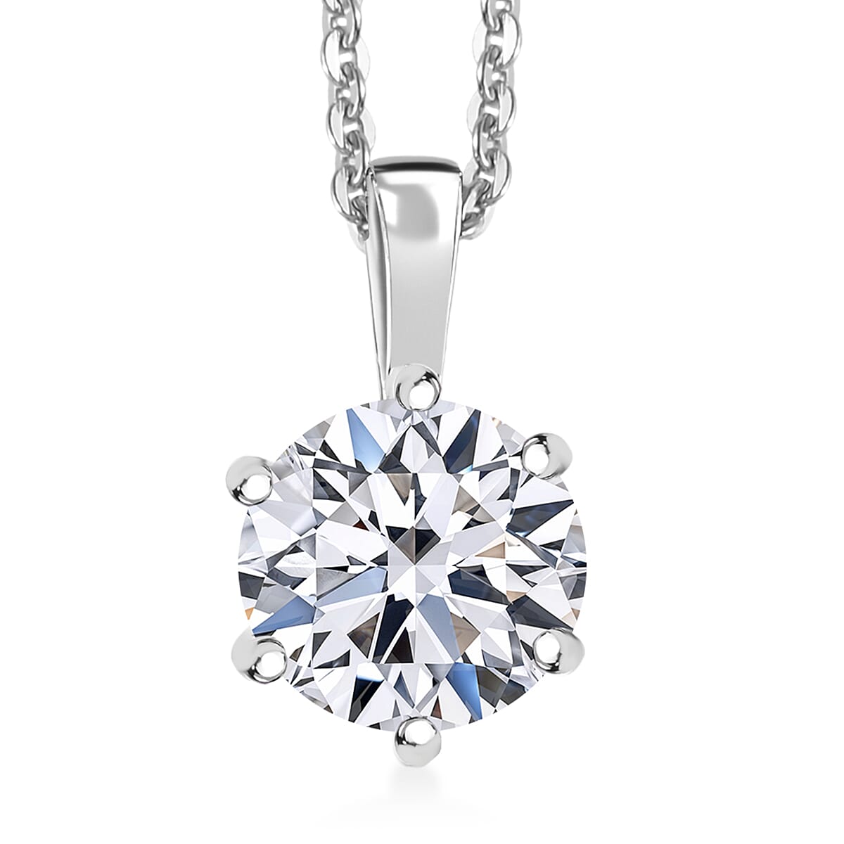 shop lc Luxuriant Lab Grown Diamond Pendant Necklace in Rhodium Over Sterling Silver 1.00 ctw (20 Inches)