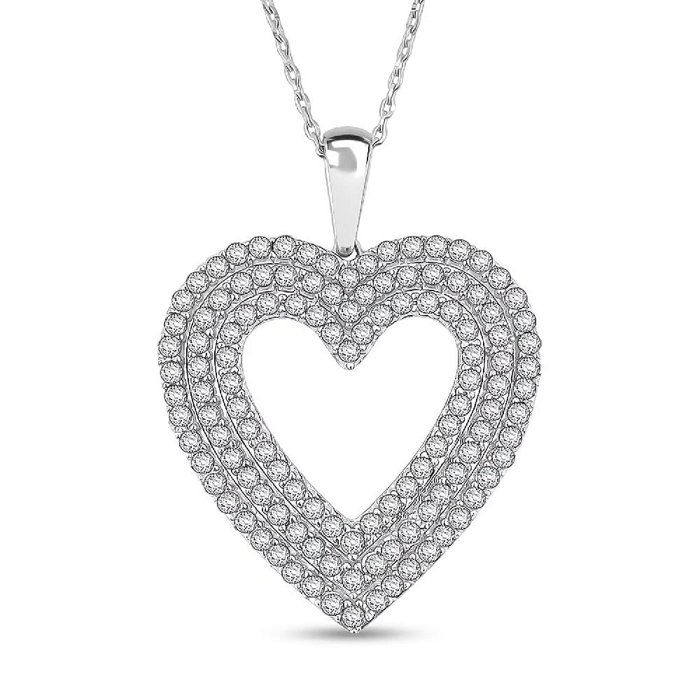 shop lc Luxuriant Lab Grown Diamond Pendant Necklace in Sterling Silver 2.00 ctw (G VS 18 Inches)