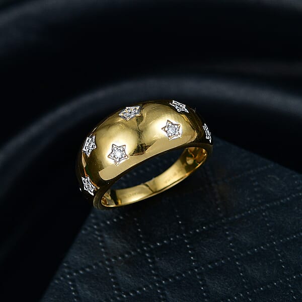 Shop Lc Luxuriant Lab Grown Diamond Ring In 14K Vermeil YG Over Sterling Silver 0.20 Ctw