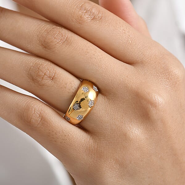 Shop Lc Luxuriant Lab Grown Diamond Ring In 14K Vermeil YG Over Sterling Silver 0.20 Ctw