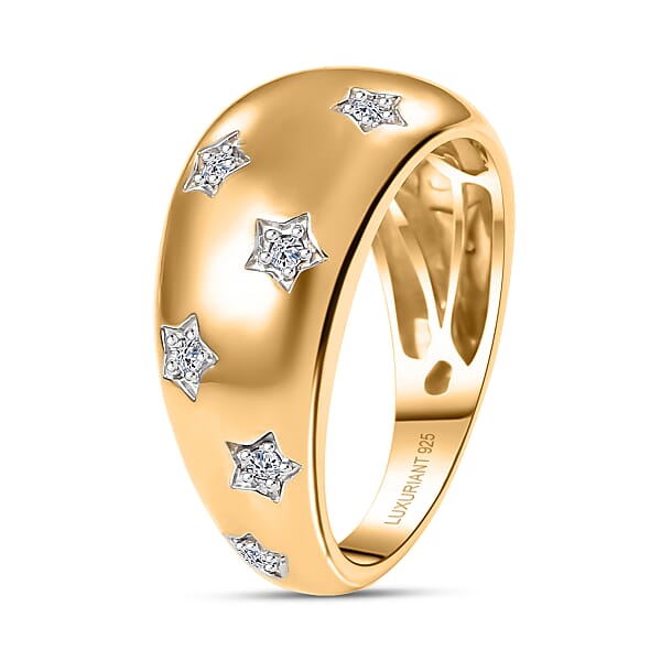Shop Lc Luxuriant Lab Grown Diamond Ring In 14K Vermeil YG Over Sterling Silver 0.20 Ctw