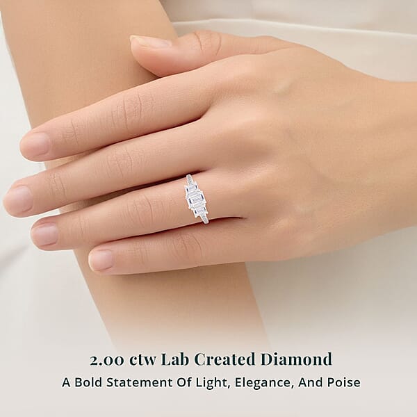 Shop Lc Luxuriant Lab Grown Diamond Ring In 14K White Gold 2.00 Ctw