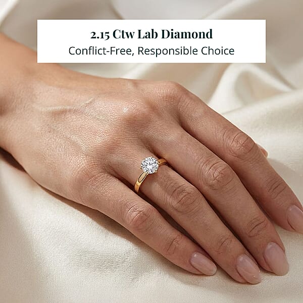 Shop Lc Luxuriant Lab Grown Diamond Ring In 14K Yellow Gold 2.15 Ctw