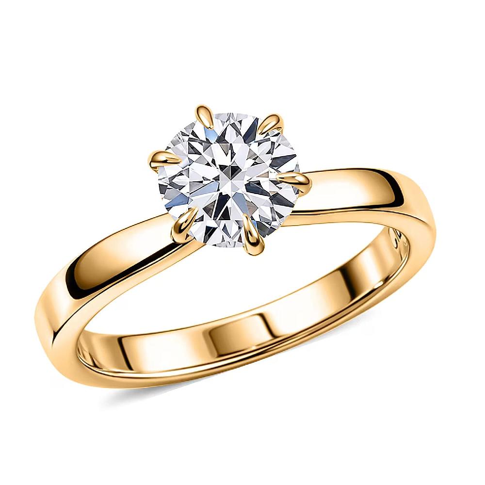shop lc Luxuriant Lab Grown Diamond Ring in 14K Yellow Gold 2.15 ctw