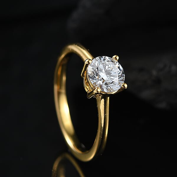 Shop Lc Luxuriant Lab Grown Diamond Ring In 18K Vermeil YG Over Sterling Silver 1.10 Ctw