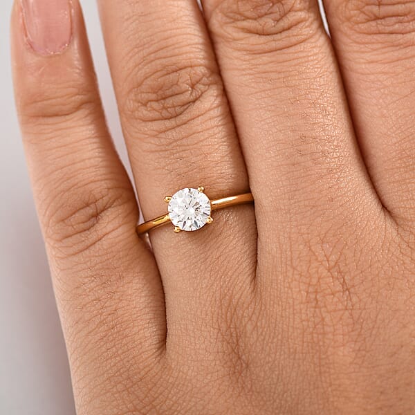 Shop Lc Luxuriant Lab Grown Diamond Ring In 18K Vermeil YG Over Sterling Silver 1.10 Ctw