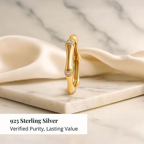 Shop Lc Luxuriant Lab Grown Diamond Ring In 18K Vermeil YG Over Sterling Silver 0.20 Ctw (G-H SI)