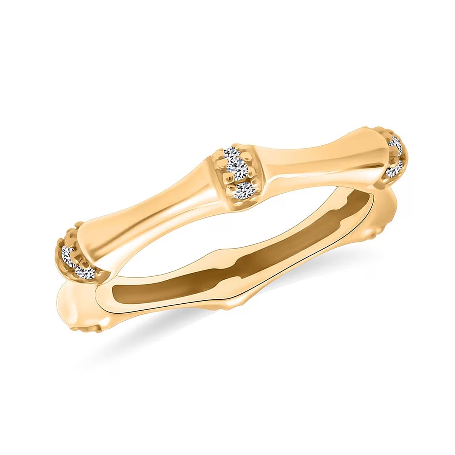 shop lc Luxuriant Lab Grown Diamond Ring in 18K Vermeil YG Over Sterling Silver 0.20 ctw (G-H SI)