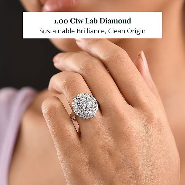 Shop Lc Luxuriant Lab Grown Diamond Ring In Rhodium Over Sterling Silver 1.00 Ctw
