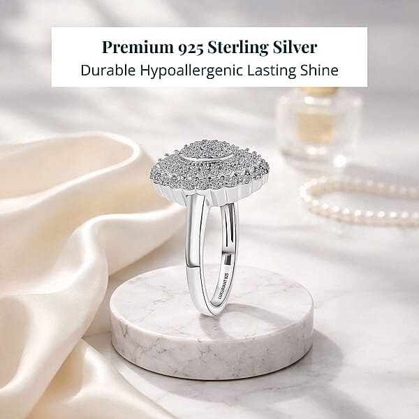 Shop Lc Luxuriant Lab Grown Diamond Ring In Rhodium Over Sterling Silver 1.00 Ctw